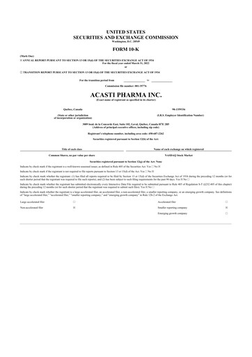 Thumbnail Grace Therapeutics 10-K Annual Report 2022