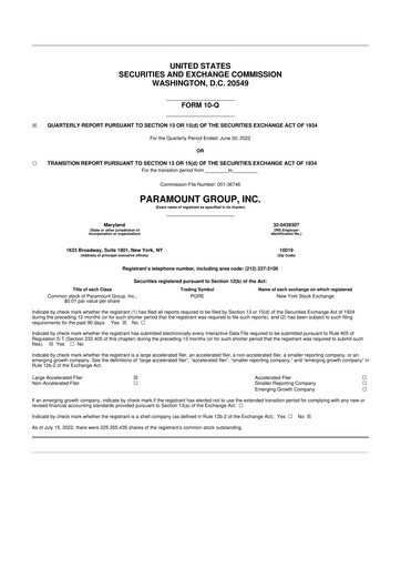 Vorschaubild Paramount Group 10-Q Quartalsbericht 2022 