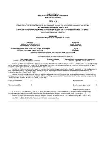 Thumbnail Impinj 10-Q Quarterly Report FY2022 