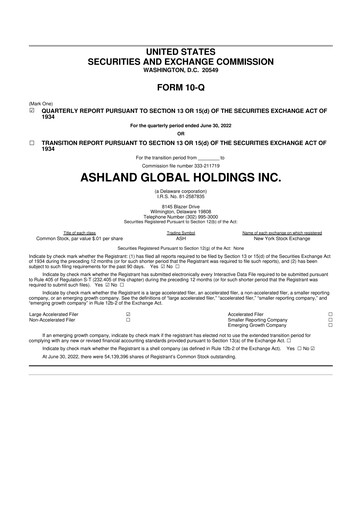 Thumbnail Ashland 10-Q Quarterly Report FY2022 