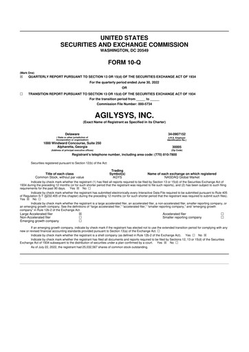Thumbnail Agilysys 10-Q Quarterly Report FY 
