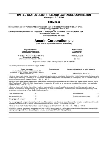 Thumbnail Amarin Corporation
 10-Q Quarterly Report FY2022 