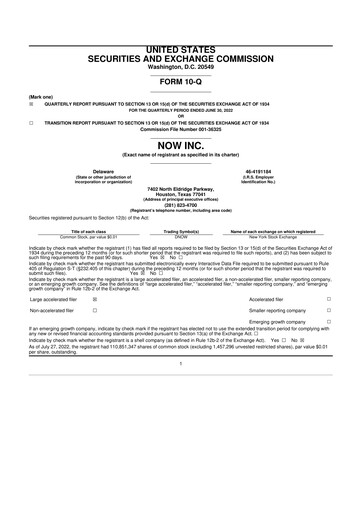 Thumbnail DNOW Inc. 10-Q Quarterly Report FY2022 