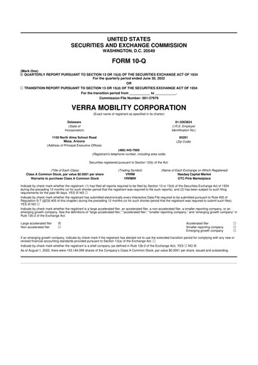 Thumbnail Verra Mobility 10-Q Quarterly Report FY2022 