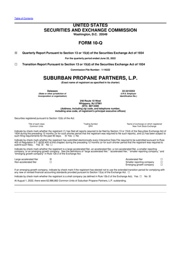 Thumbnail Suburban Propane Partners 10-Q Quarterly Report FY2022 