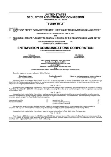 Thumbnail Entravision Communications
 10-Q Quarterly Report FY2022 