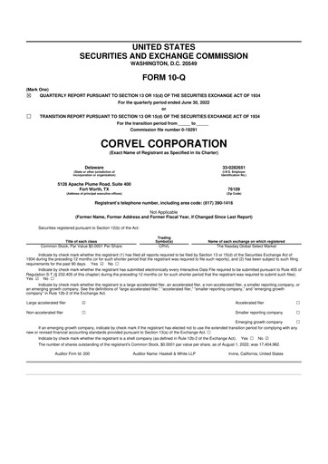 Thumbnail CorVel Corporation
 10-Q Quarterly Report FY2022 