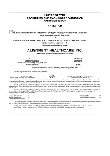 Thumbnail Alignment Healthcare 10-Q Quarterly Report FY2022 