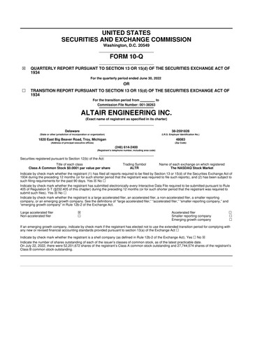 Vorschaubild Altair Engineering
 10-Q Quartalsbericht 2022 