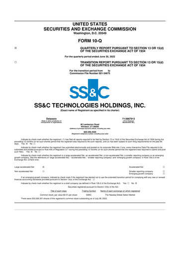 Thumbnail SS&C Technologies
 10-Q Quarterly Report FY2022 