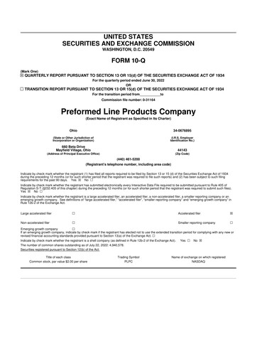 Thumbnail Preformed Line Products 10-Q Quarterly Report FY2022 