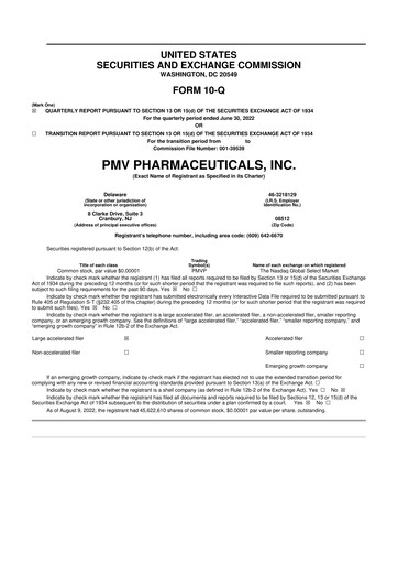 Thumbnail PMV Pharmaceuticals 10-Q Quarterly Report FY2022 