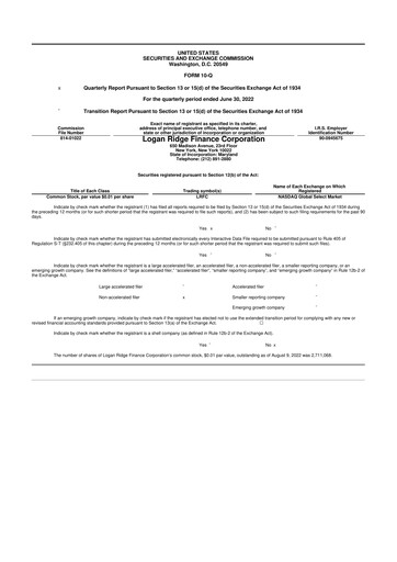 Thumbnail Logan Ridge Finance 10-Q Quarterly Report FY 
