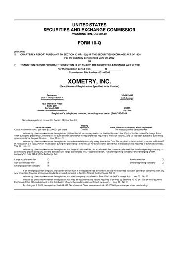 Thumbnail Xometry 10-Q Quarterly Report FY2022 