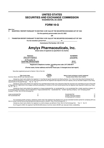 Miniature Amylyx Pharmaceuticals 10-Q Rapport trimestriel 2022 
