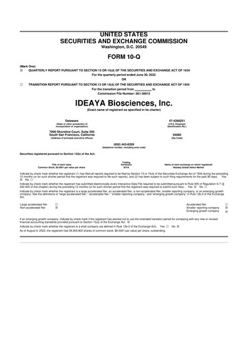 Thumbnail IDEAYA Biosciences 10-Q Quarterly Report FY2022 