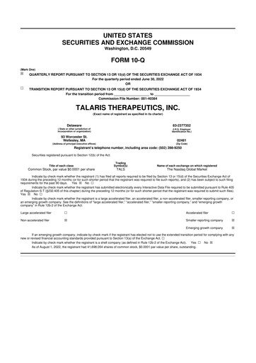 Thumbnail Tourmaline Bio 10-Q Quarterly Report FY2022 