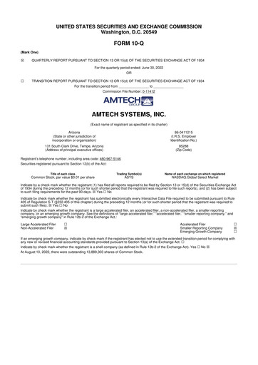 Thumbnail Amtech Systems 10-Q Quarterly Report FY2022 