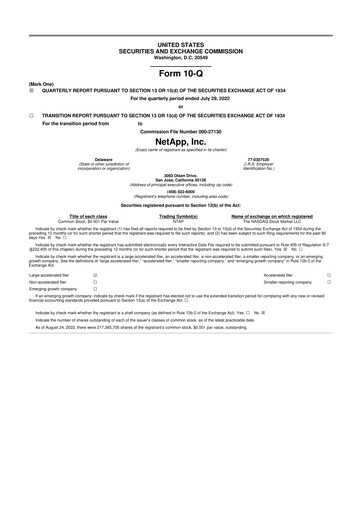 Miniature NetApp
 10-Q Rapport trimestriel 2023 