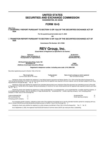 Thumbnail REV Group 10-Q Quarterly Report FY2022 