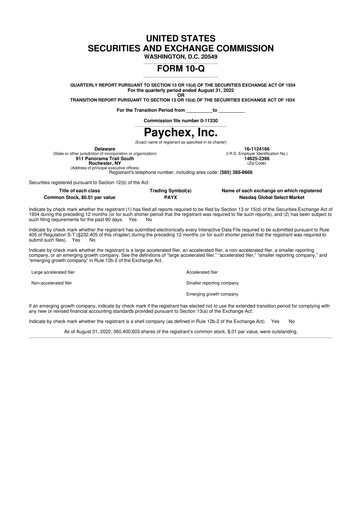 Vorschaubild Paychex 10-Q Quartalsbericht 2023 