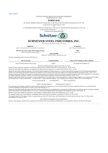 Vorschaubild Radius Recycling 10-K Jahresbericht 2022