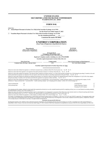 Thumbnail UniFirst 10-K Annual Report 2022