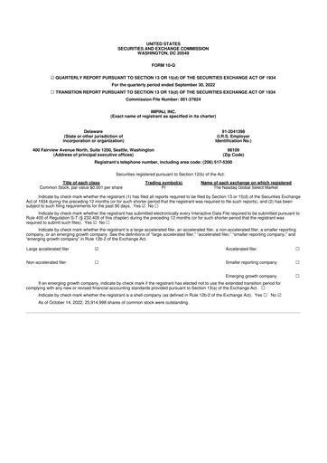 Thumbnail Impinj 10-Q Quarterly Report FY2022 