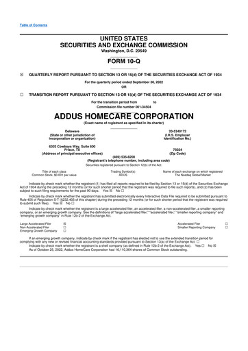 Vorschaubild 
Addus HomeCare 10-Q Quartalsbericht 2022 