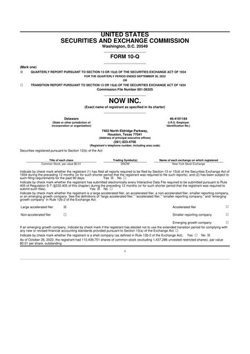 Thumbnail DNOW Inc. 10-Q Quarterly Report FY2022 