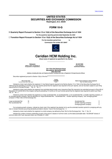 Miniature Dayforce 10-Q Rapport trimestriel 2022 