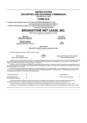 Vorschaubild Broadstone Net Lease 10-Q Quartalsbericht 2022 
