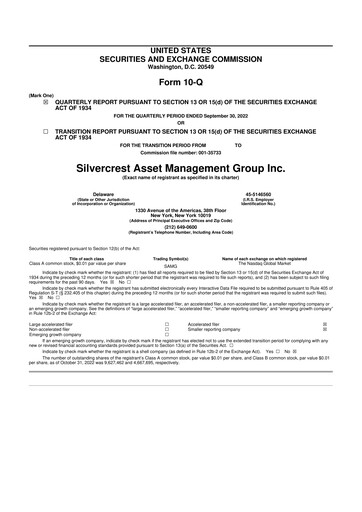 Thumbnail Silvercrest Asset Management Group 10-Q Quarterly Report FY2022 
