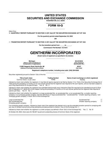 Vorschaubild Gentherm 10-Q Quartalsbericht 2022 