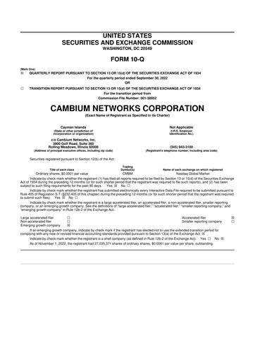 Thumbnail Cambium Networks 10-Q Quarterly Report FY2022 