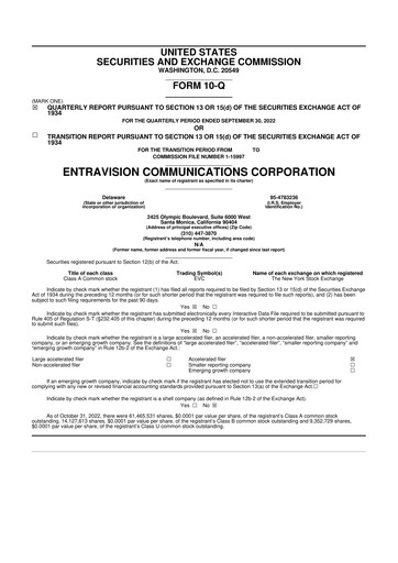 Thumbnail Entravision Communications
 10-Q Quarterly Report FY2022 