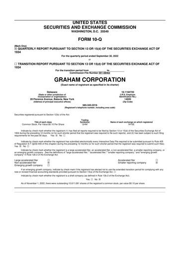 Vorschaubild Graham Corporation
 10-Q Quartalsbericht 2022 