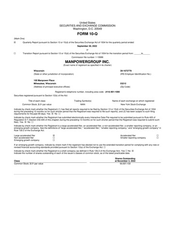 Thumbnail ManpowerGroup 10-Q Quarterly Report FY2022 