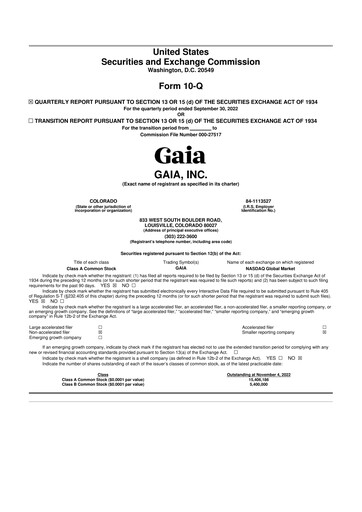 Thumbnail Gaia 10-Q Quarterly Report FY2022 