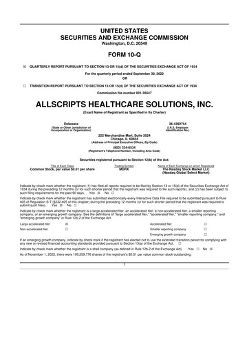 Thumbnail Veradigm 10-Q Quarterly Report FY2022 