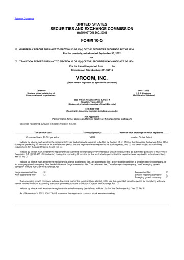 Thumbnail Vroom 10-Q Quarterly Report FY2022 