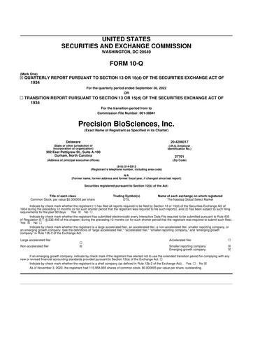 Thumbnail Precision BioSciences
 10-Q Quarterly Report FY2022 
