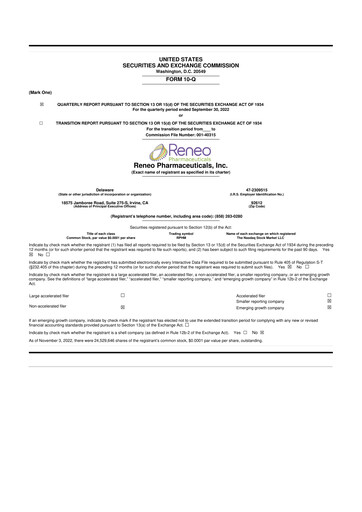 Thumbnail OnKure Therapeutics 10-Q Quarterly Report FY2022 