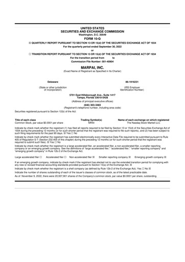 Thumbnail Marpai 10-Q Quarterly Report FY2022 