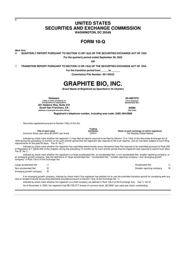 Thumbnail LENZ Therapeutics 10-Q Quarterly Report FY2022 