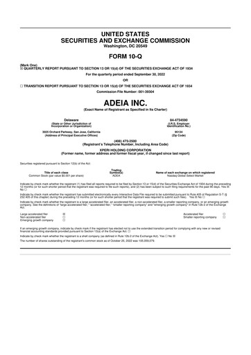 Thumbnail Adeia 10-Q Quarterly Report FY2022 