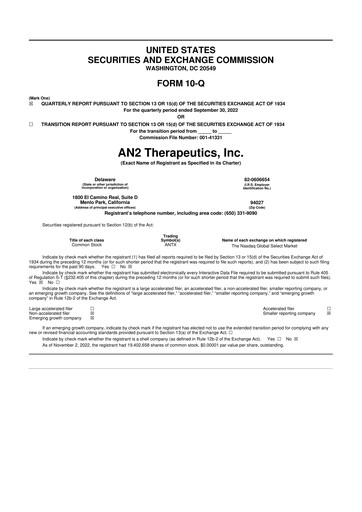 Thumbnail AN2 Therapeutics 10-Q Quarterly Report FY2022 