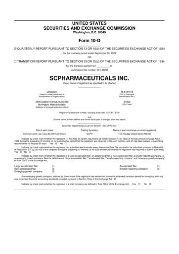 Thumbnail scPharmaceuticals 10-Q Quarterly Report FY2022 
