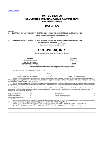 Vorschaubild Coursera 10-Q Quartalsbericht 2022 