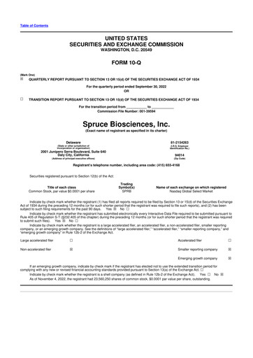 Thumbnail Spruce Biosciences 10-Q Quarterly Report FY2022 